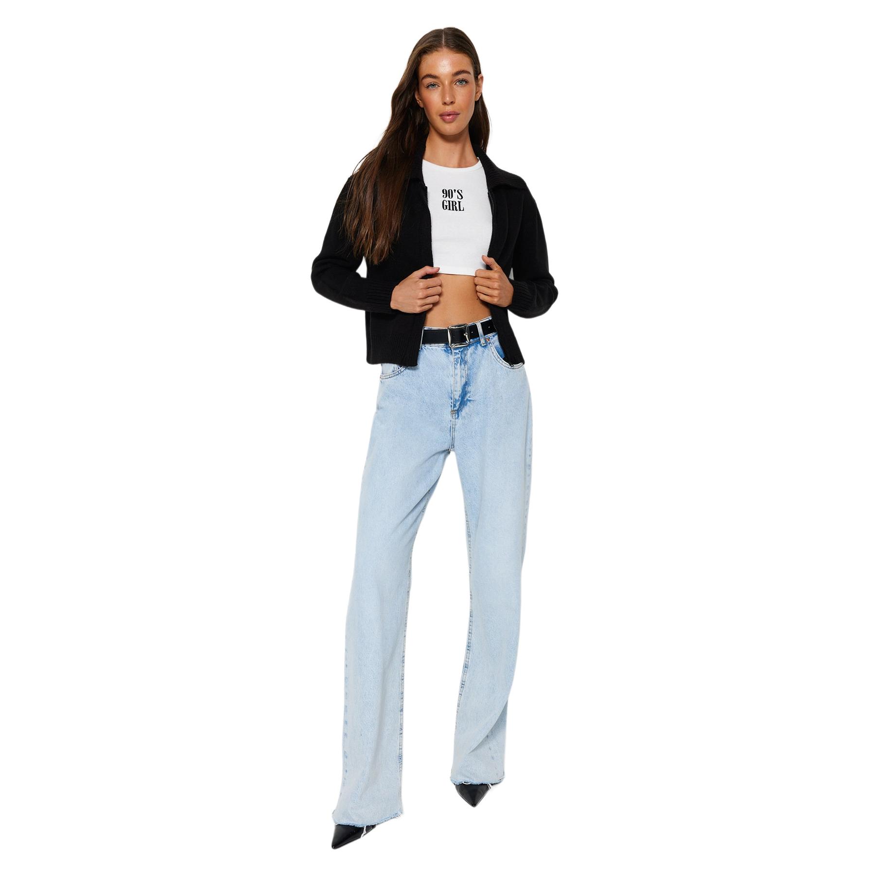 Trendyol Cárdigan De - Elegante Y Cómodo Negro Mujer Pequeño