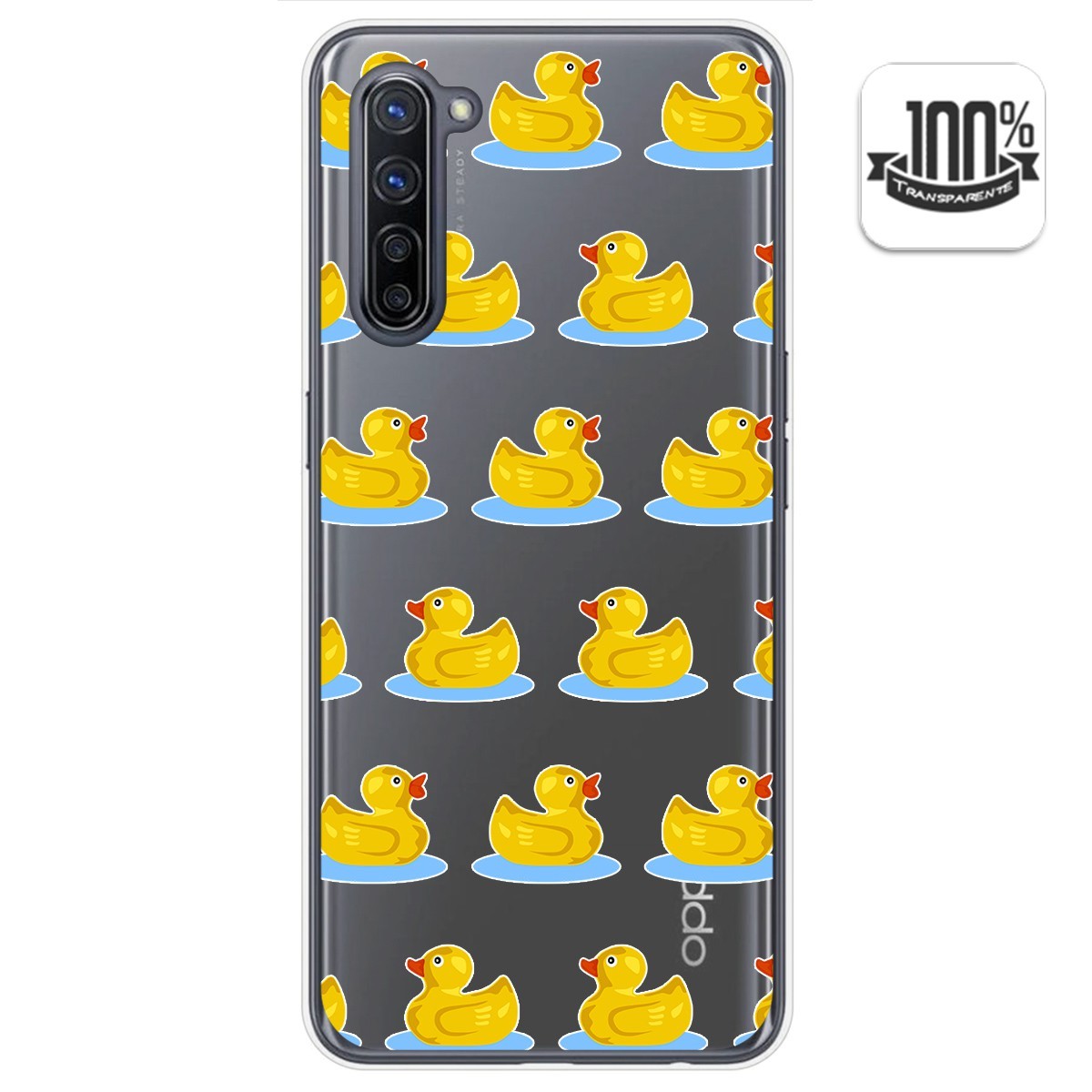 Tumundosmartphone Funda Gel Transparente para Oppo Find X2 Lite diseño Pato Dibujos