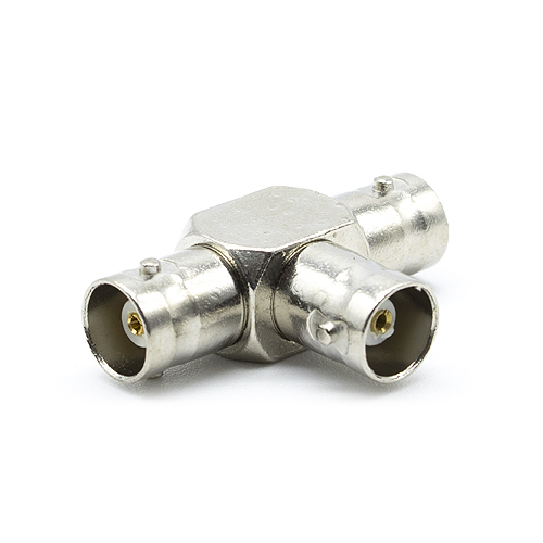 CABLEPELADO Adaptador en T de 1 BNC Hembra - 2 BNC Hembra, Adaptador BNC en T, Divisor BNC, Conector BNC en T, Acoplador BNC en T, Bifurcador BNC, Niquelado