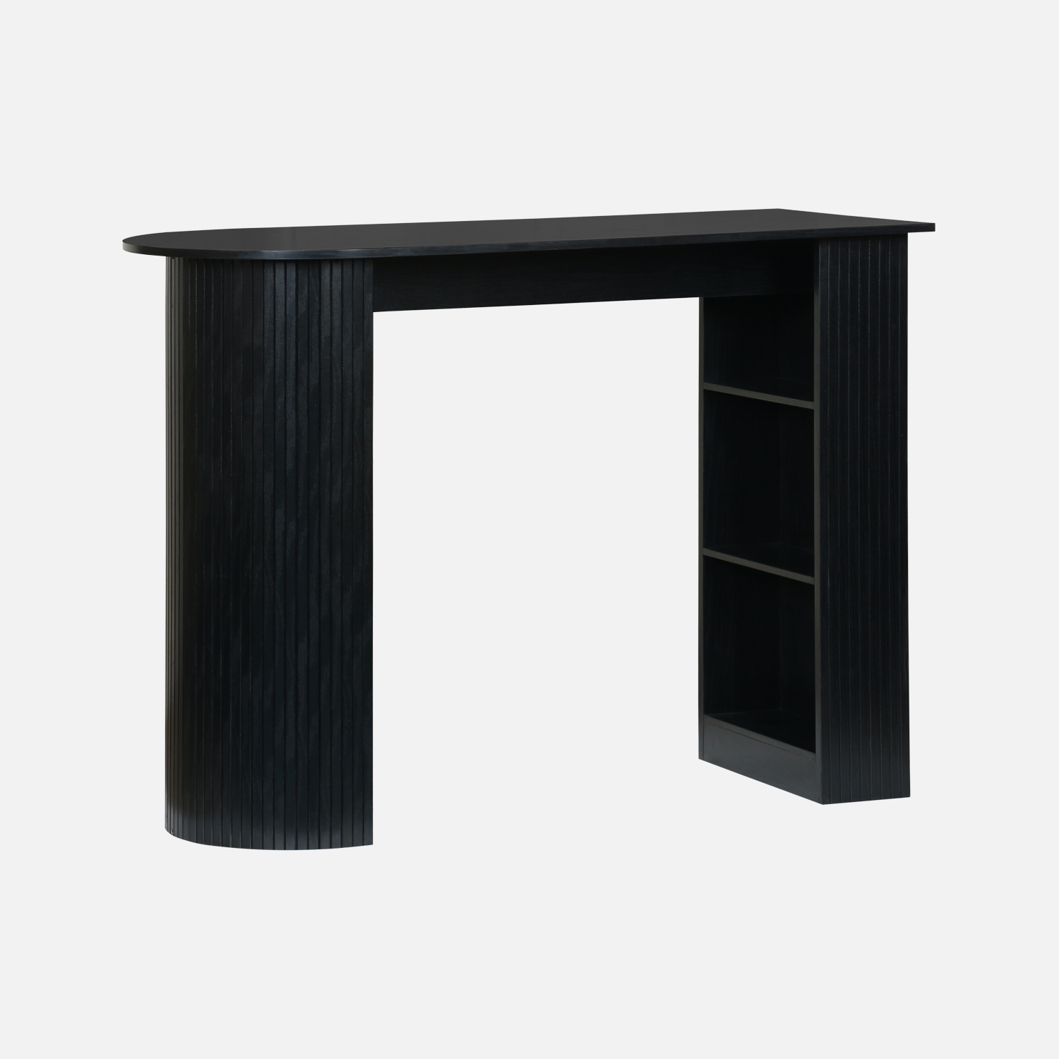 sweeek - Mesa alta de cocina de madera con espacio de almacenamiento , Wallis , 120x55x100