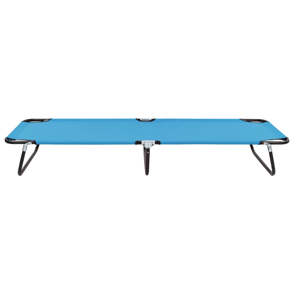 Vidaxl Tumbona Plegable Acero Azul para Camping y Exterior
