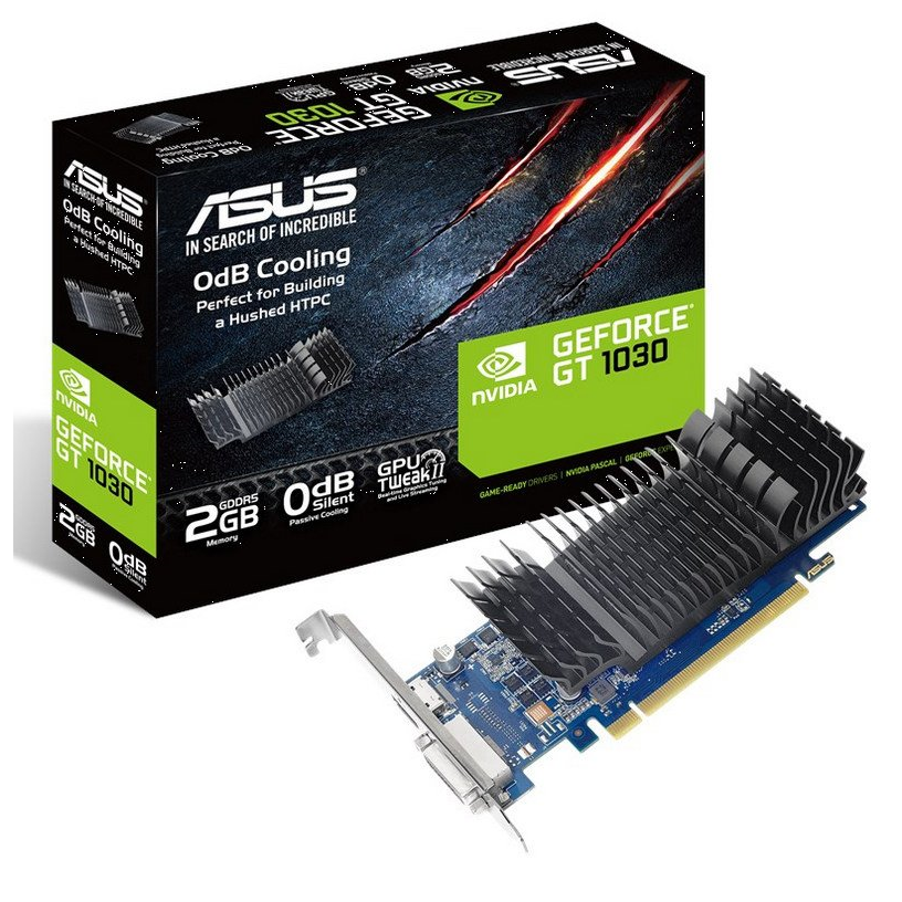 Asus Geforce GT 1030 Silenciosa 2GB GDDR5 con Refrigeración Pasiva y Perfil Bajo