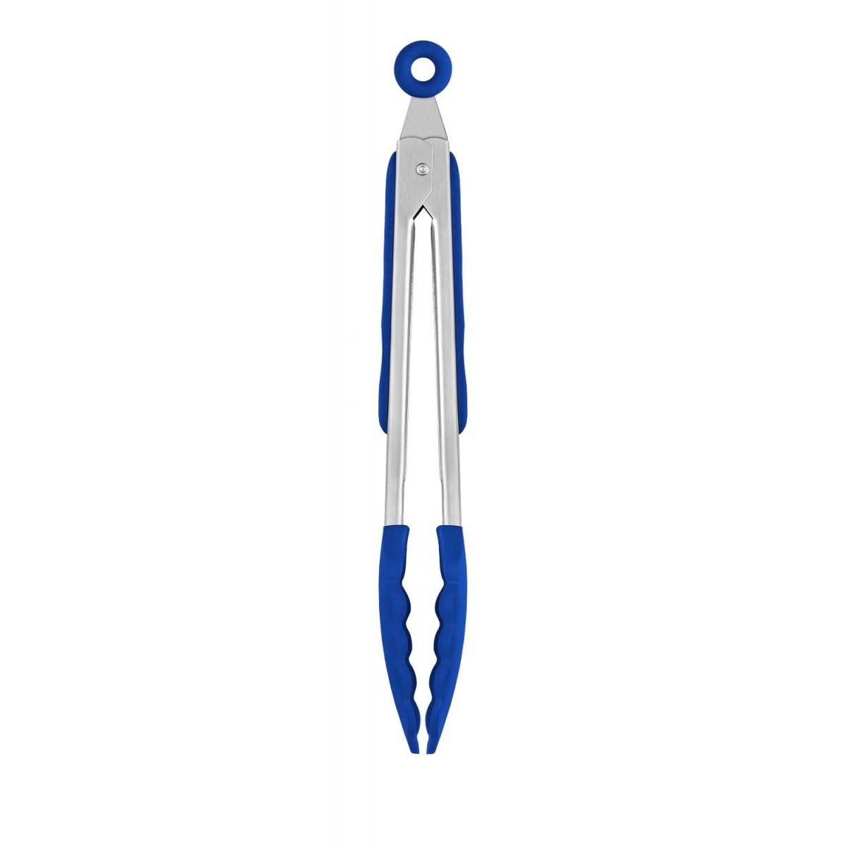 Monix Solid+ - Utensilios de cocina resistentes al calor en color azul. Espátula, rasera, cazo, cuchara, pinzas y espumadera