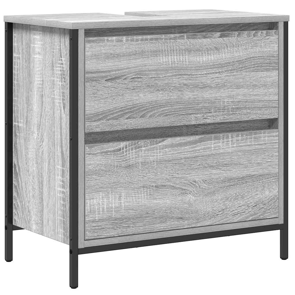 vidaXL Mueble de baño con lavabo y cajones gris Sonoma 60x34,5x60 cm
