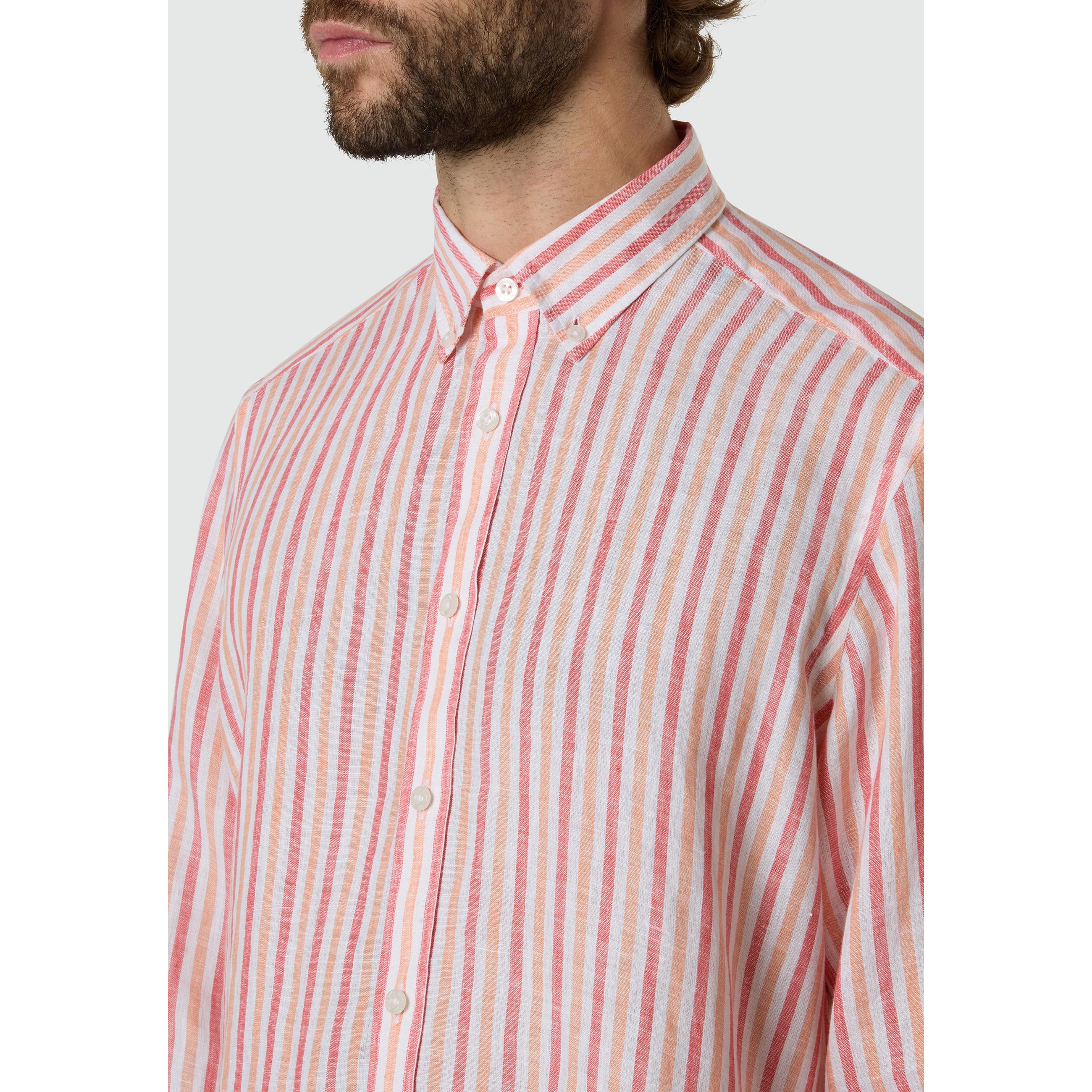 North Sails Linen Shirt Faded Striped Men Ss26