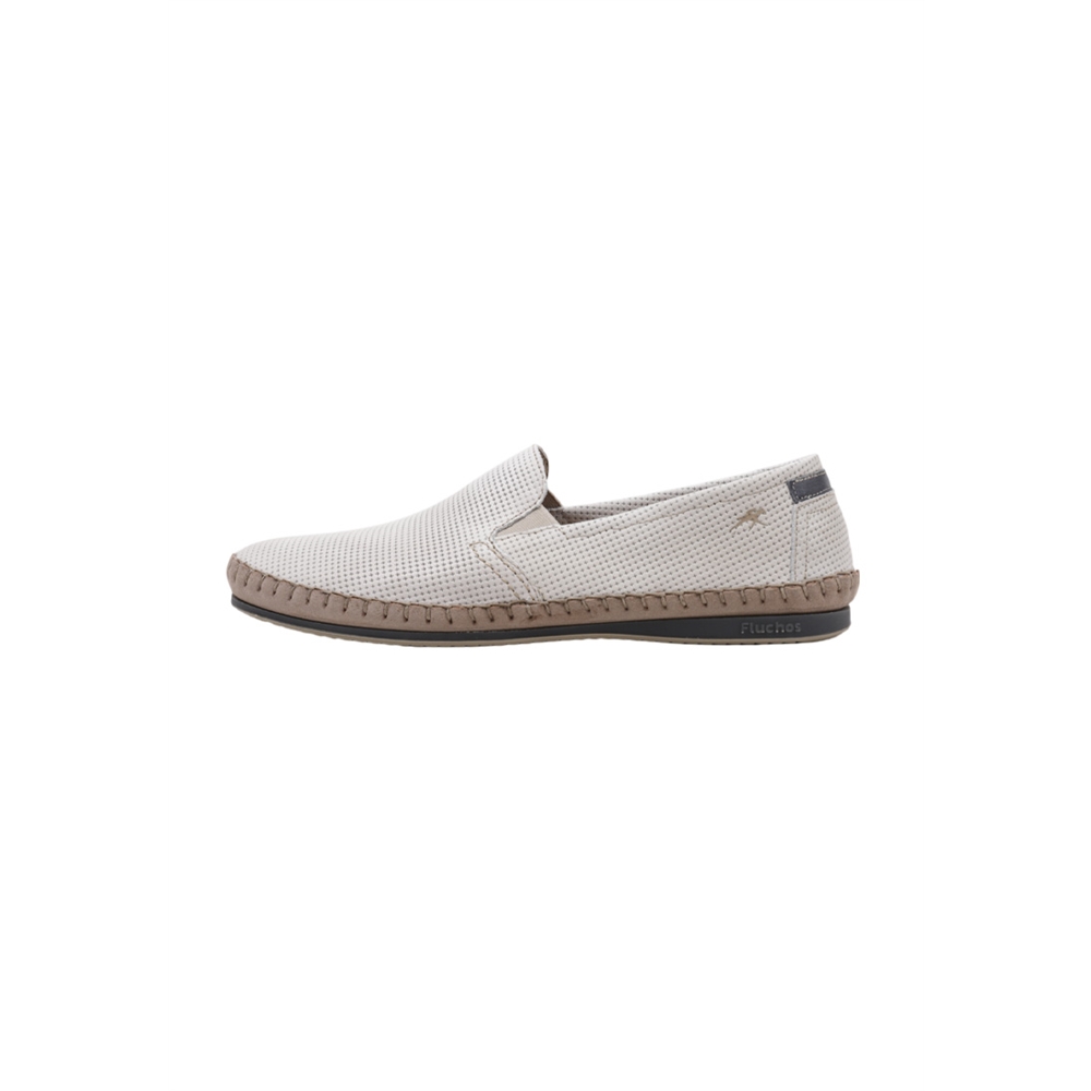 Fluchos 8674 MOCASÍN PLANO Hombre Blanco - Cuero - Cómodo y Estiloso