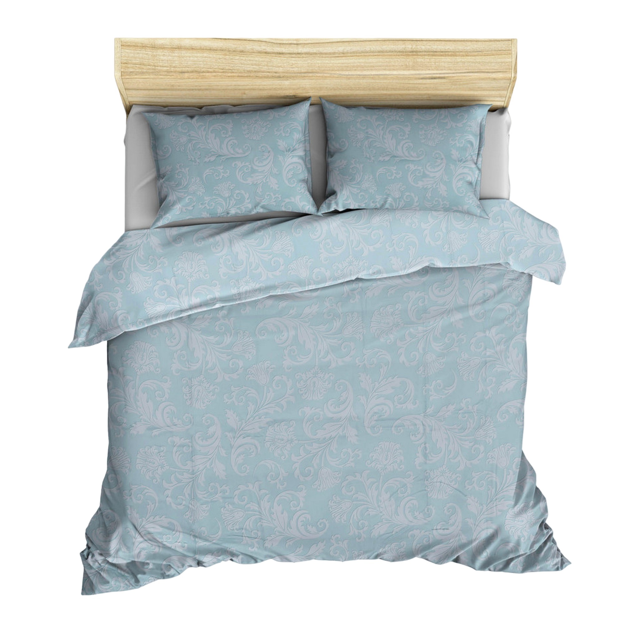 Wellhome Juego de Cama Funda Nórdica + 2 Fundas de Almohada 240x220 Algodón Menta Blanco - Suavidad Garantizada