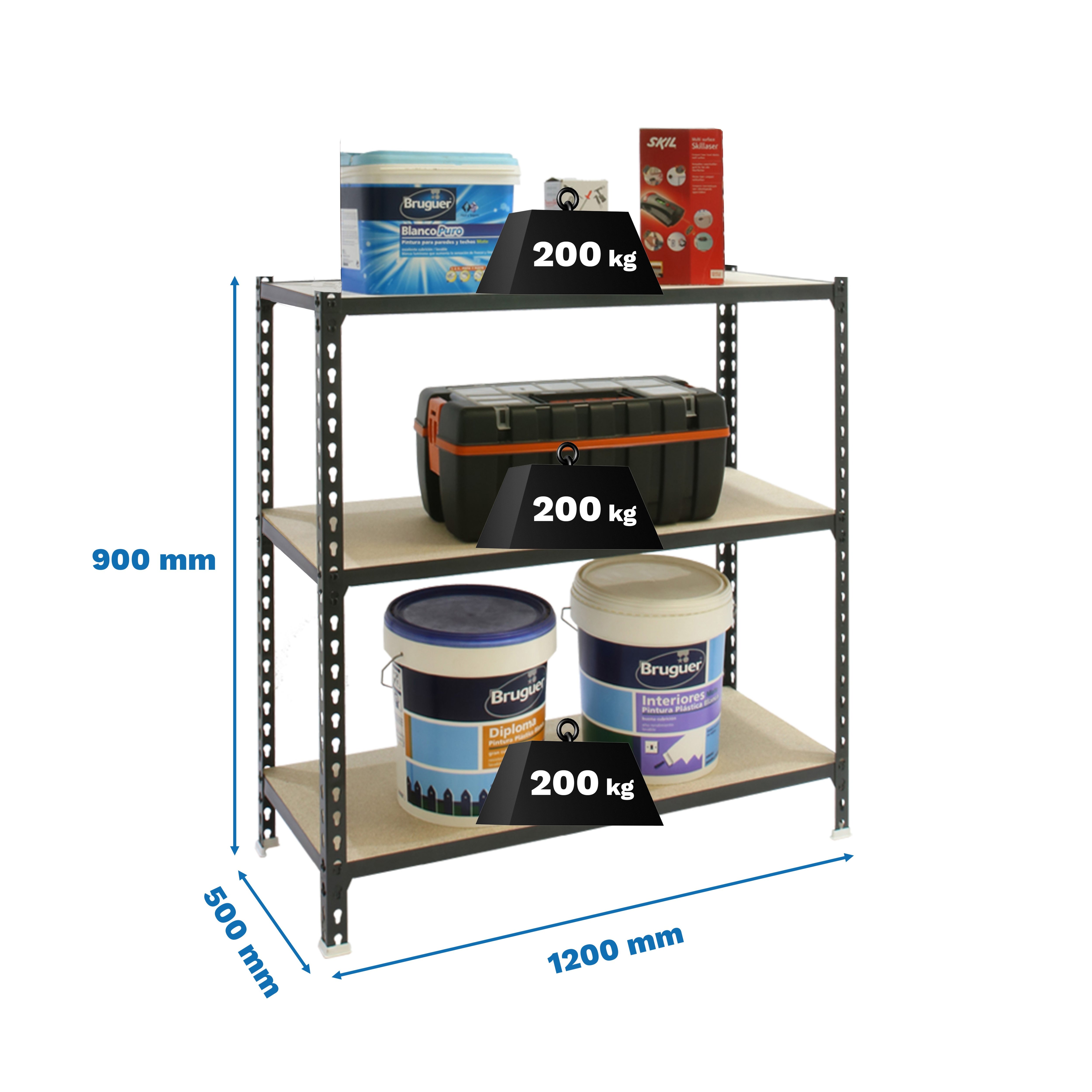 Estantería SIMONRACK SIMONRACK SimonrackMaderclick megaplus 3/500 900 antracita/madera