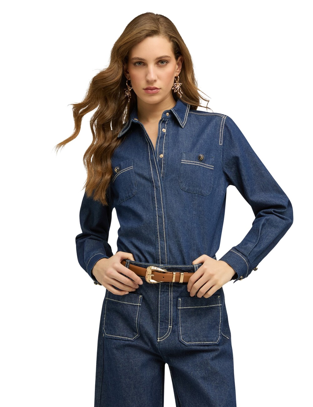 Motivi - Camisa de denim con bolsillos