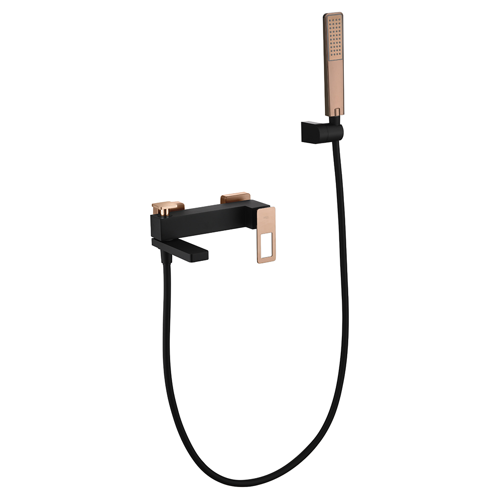 IMEX - Grifo Monomando Ducha con Alcachofa y Flexo  Grifo Mezclador de Bañera y Ducha con Soporte para Alcachofa  Grifería Ducha con Caudal de 12L/min  Serie Suecia  Color Negro