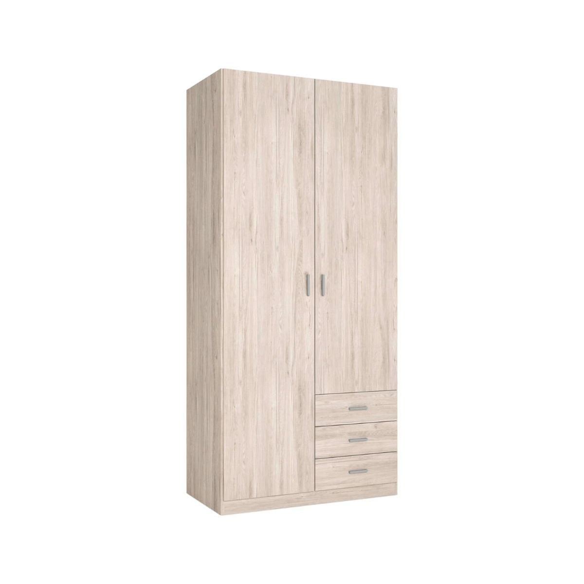 Armario Roma 2 puertas + 3 cajones 215,5x99,8x52,6 cm