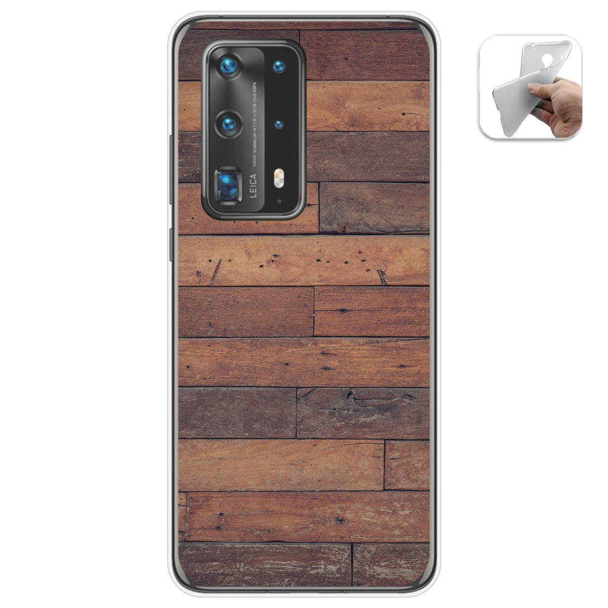 Tumundosmartphone Funda Gel Tpu para Huawei P40 Pro diseño Madera 03 Dibujos