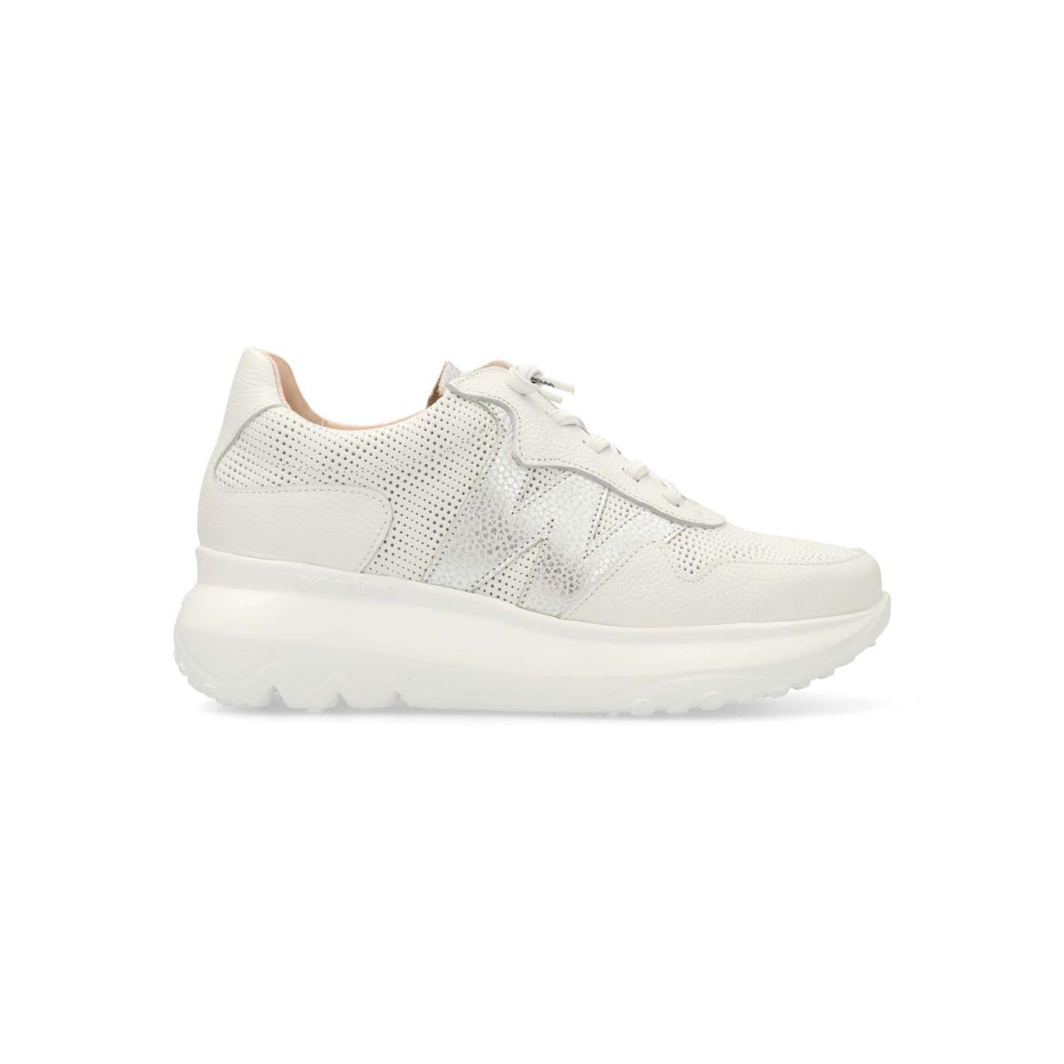 Wonders - Zapatillas deportivas Ultrafly 21 para mujer, de piel perforada blanca con suela EVA y plantilla MemoryGel extraíble