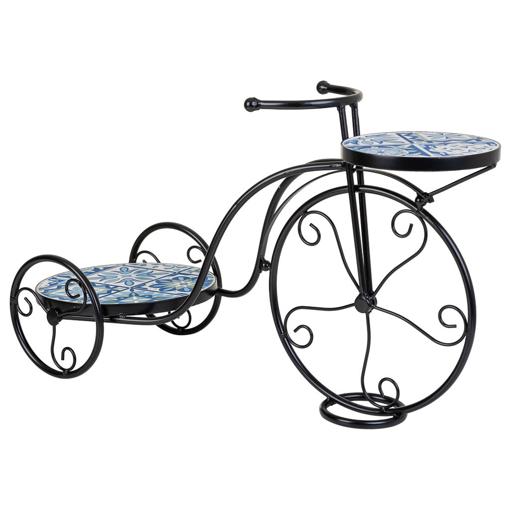Wonderlust Deco - Soporte bici de mosaico y forja azul 67x26.5x43 Azul 67x26.5x43h cm