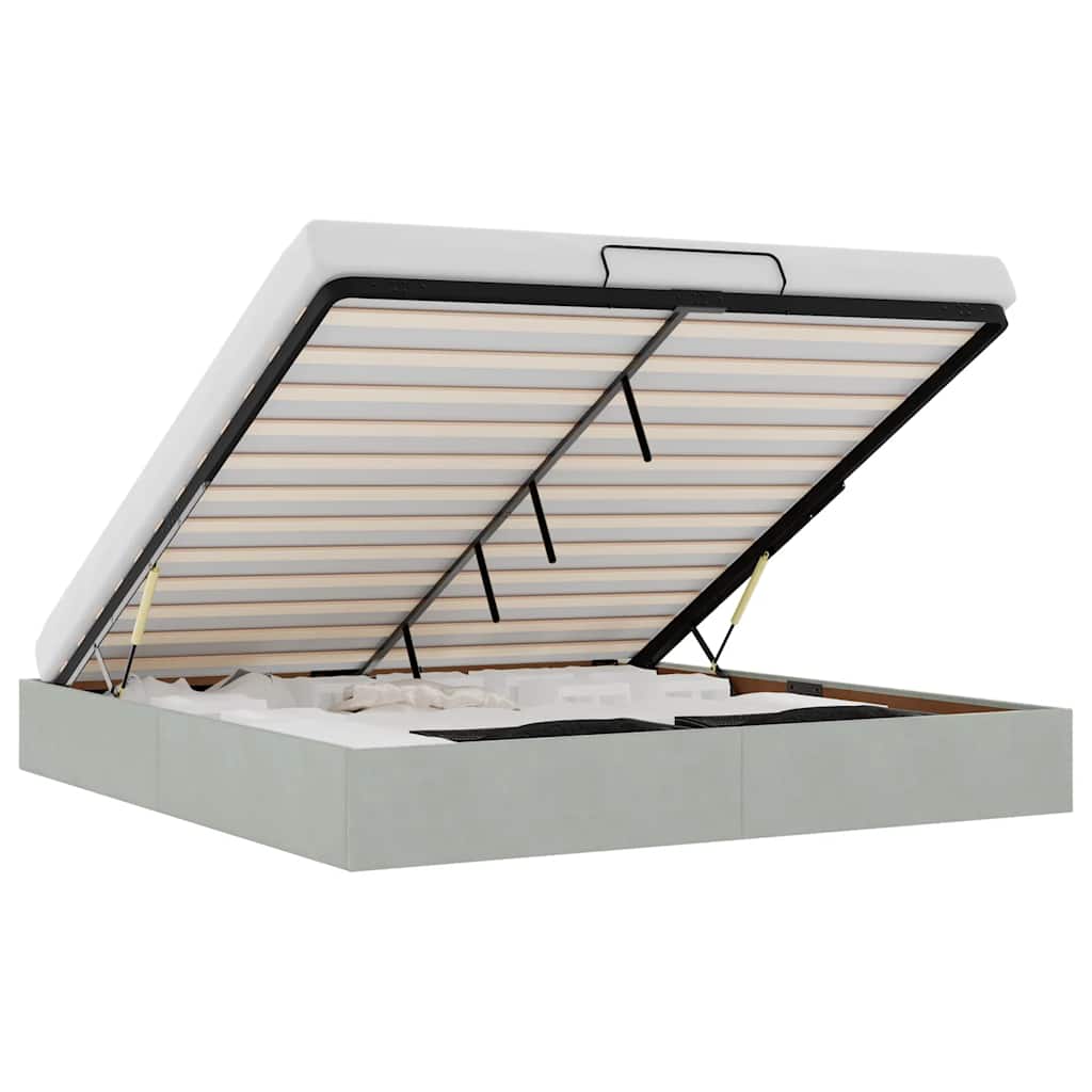 vidaXL Estructura de cama otomana sin colchón gris claro 180x200cm