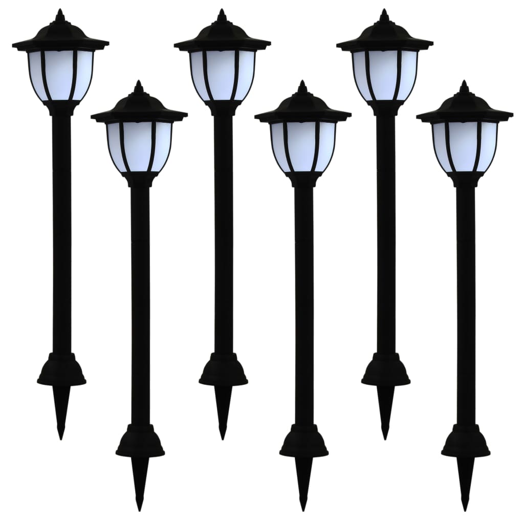 vidaXL Lámparas Solares LED de Exterior Negras Iluminación Terraza Jardín Cantidad 3 unidades, 6 unidades