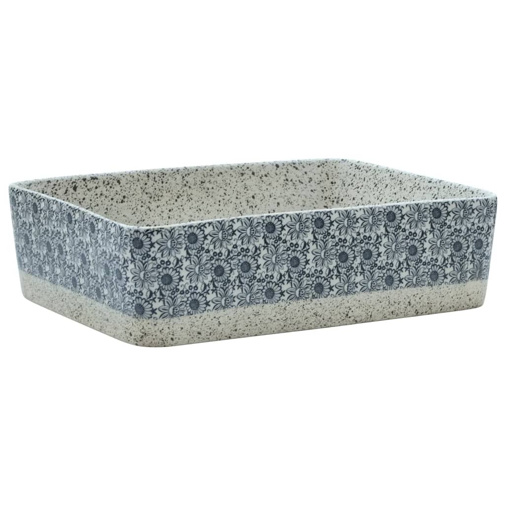 vidaXL Lavabo de Encimera Rectangular Lavamanos de Baño Cerámica Color Blanco,  Negro,  Gris y azul y mas