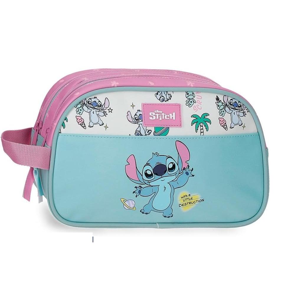Neceser Stitch Dos Compartimentos Adaptable Turquesa Verde 26x16x11