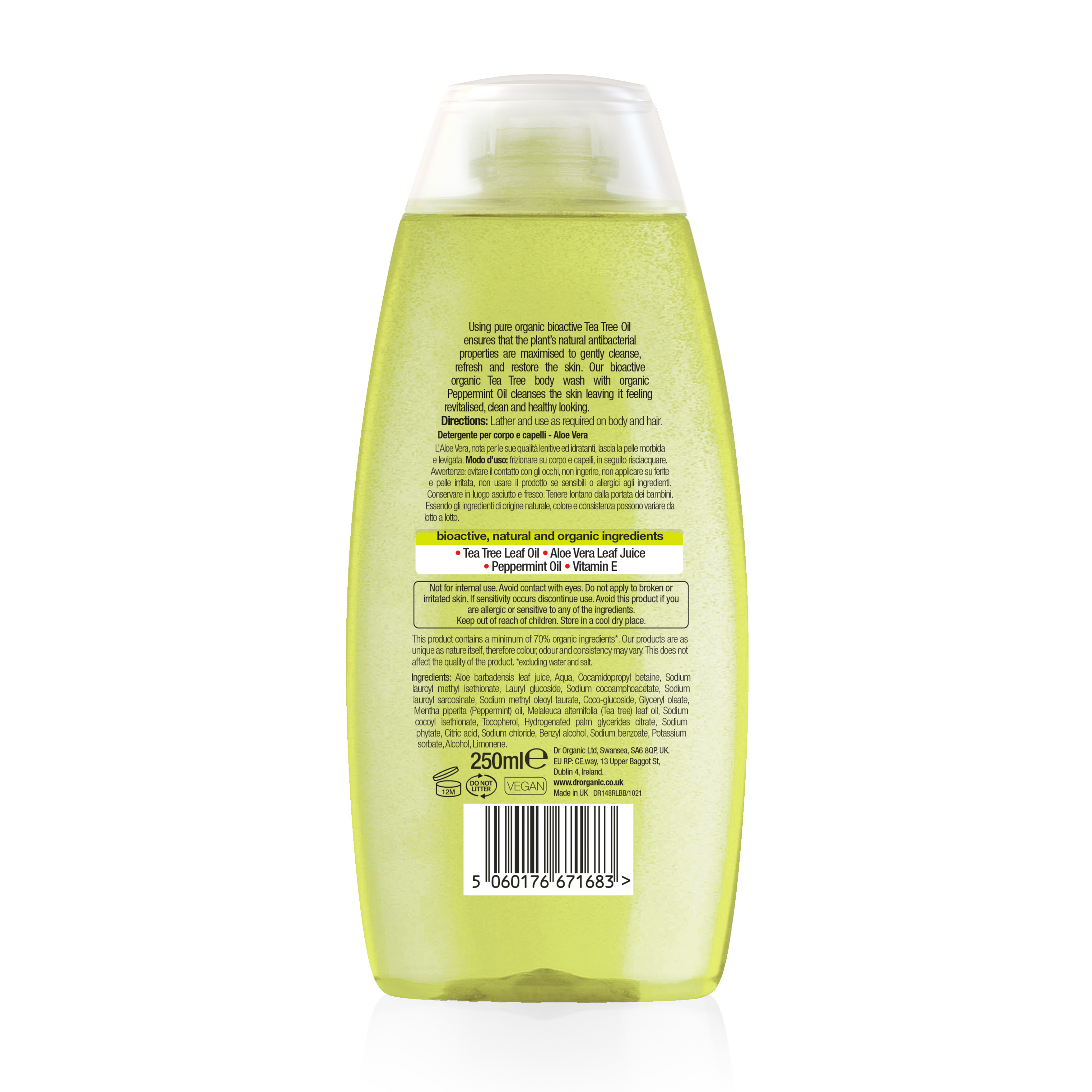 Gel de Baño Árbol del Té 250 ml de gel Dr. Organic