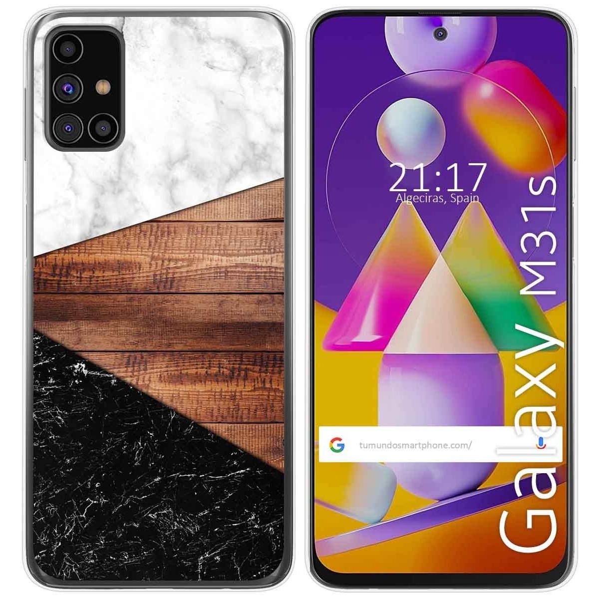 Tumundosmartphone Funda Gel Tpu para Samsung Galaxy M31s diseño Mármol 11 Dibujos