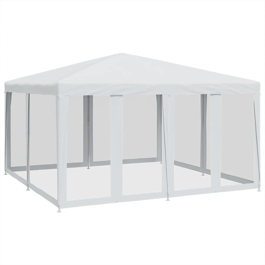 vidaXL Carpa para fiestas con 8 paredes de malla HDPE blanco 4x4 m