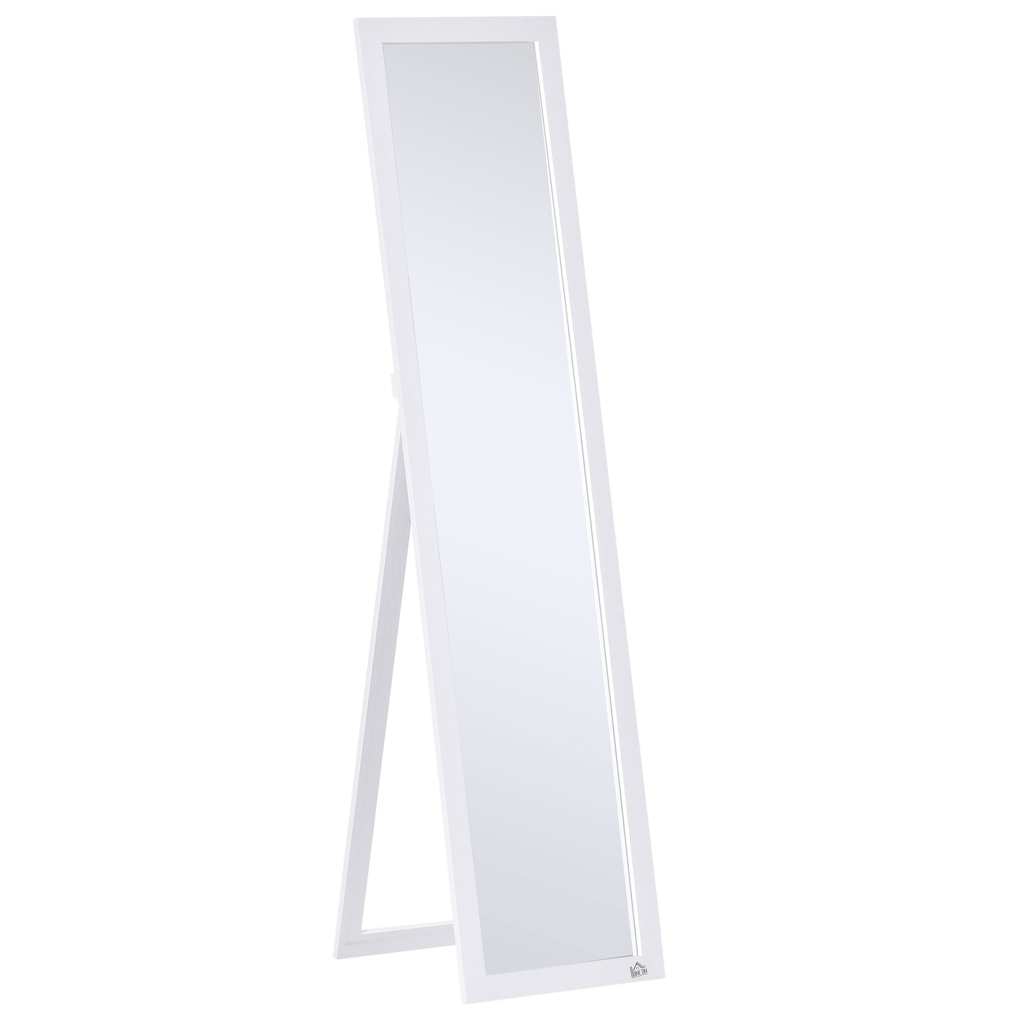 HOMCOM Espejo de Pie Cuerpo Entero Espejo de Pared Rectangular con 2 Formas de Uso Moderno para Pasillo Dormitorio Sala de Estar 37x37x154 cm
