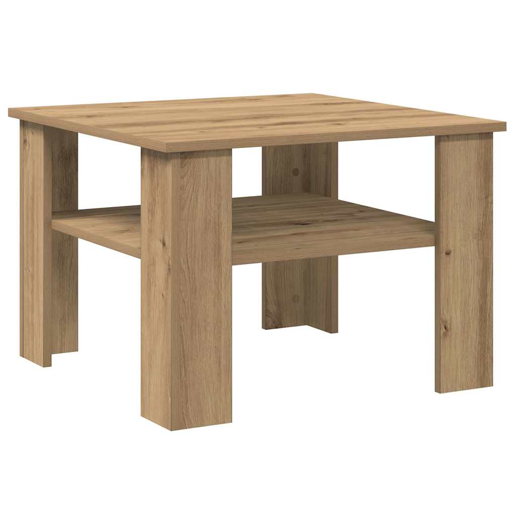vidaXL Mesa de centro madera de ingeniería roble artisan 60x60x42 cm