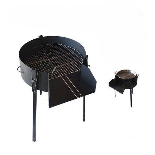Barbacoa Redonda 60 cm Desmontable – Parrilla Portátil para Jardín y Camping - Barbacoa de exterior para carbón y leña - Parrilla de Carbón Redonda 60 cm Desmontable