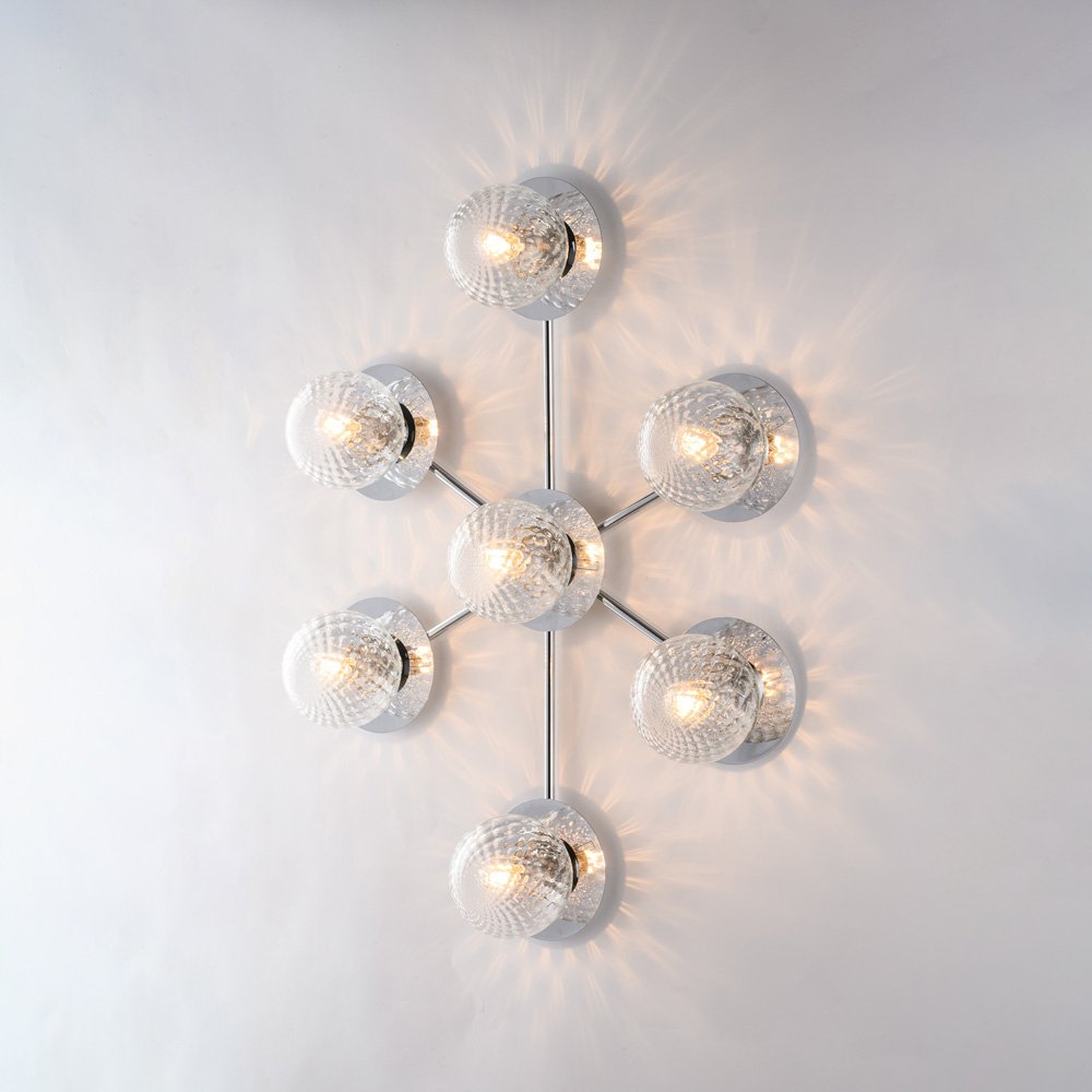 Cromo Armonía Contemporáneo Techo 7 Luces E14