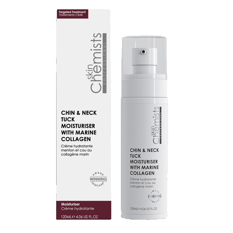 skinChemists Tratamiento Reafirmante de Cuello y Mentón con Colágeno Marino 120ml