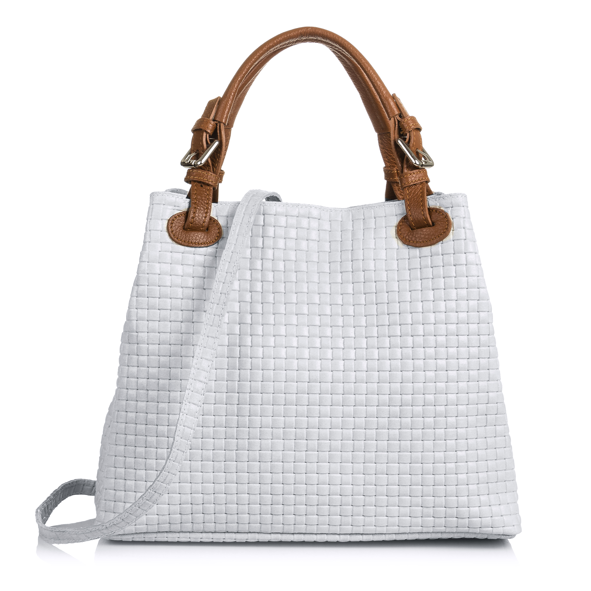 Firenze Artegiani. Emanuela Bolso tote Mujer.Piel auténtica Gamuza Grabado Geométrico. Made in Italy. Vera Pelle Italiana.