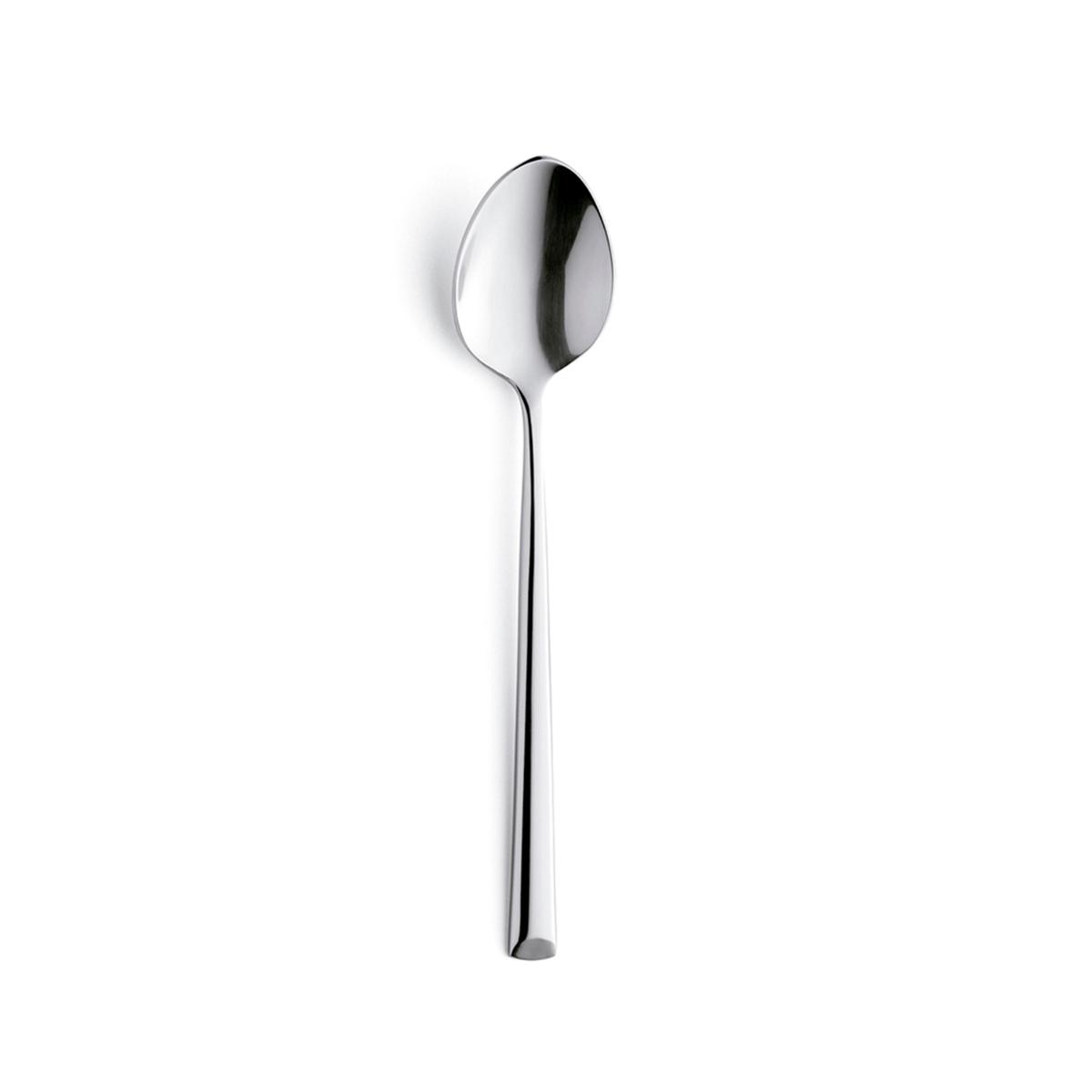 AMEFA METROPOLE Caja 12 Cucharas Postre Acero Inox 19,2CM-2,5MM Acero Brillo Fácil de limpiar Ecológico