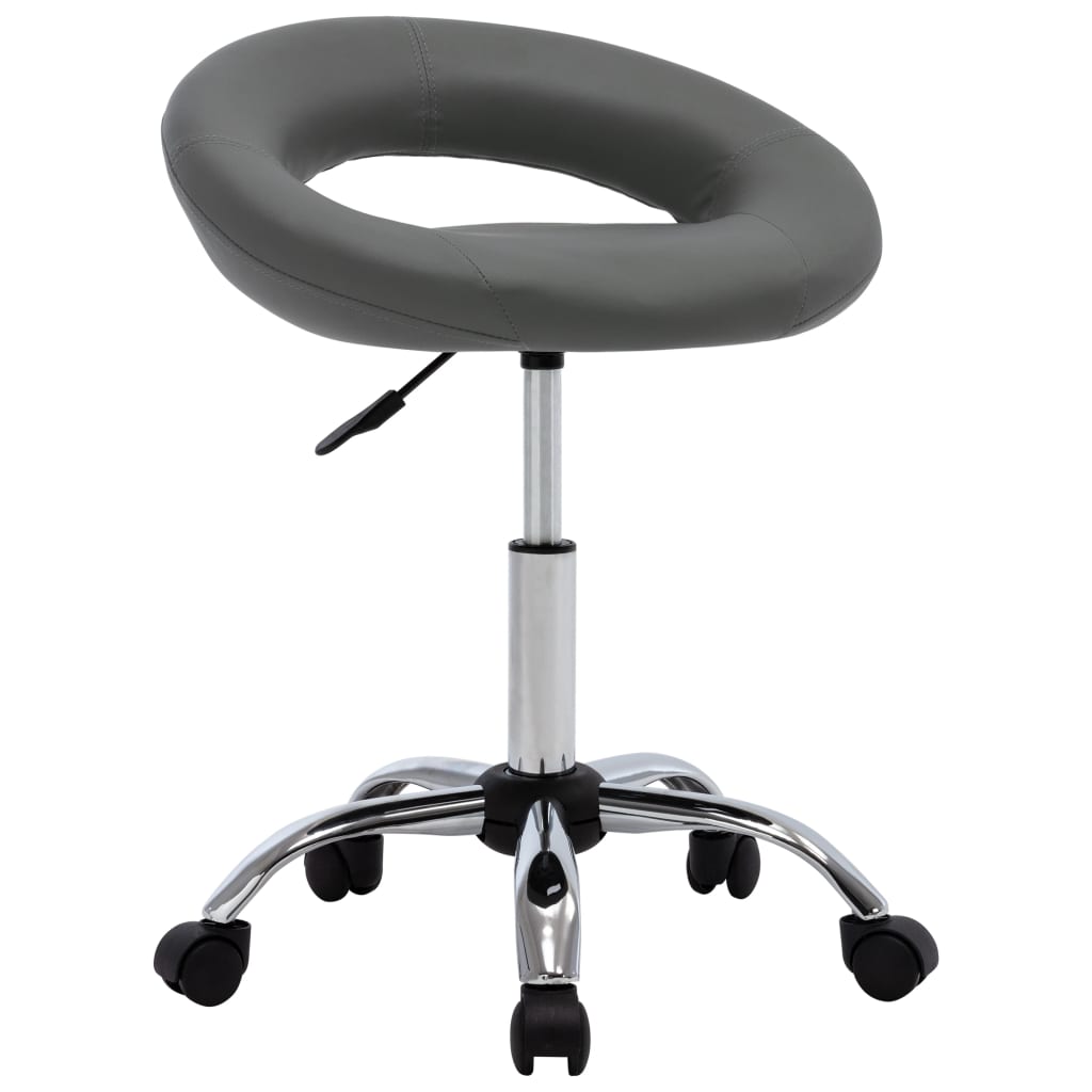 vidaXL Silla de comedor giratoria de cuero sintética gris