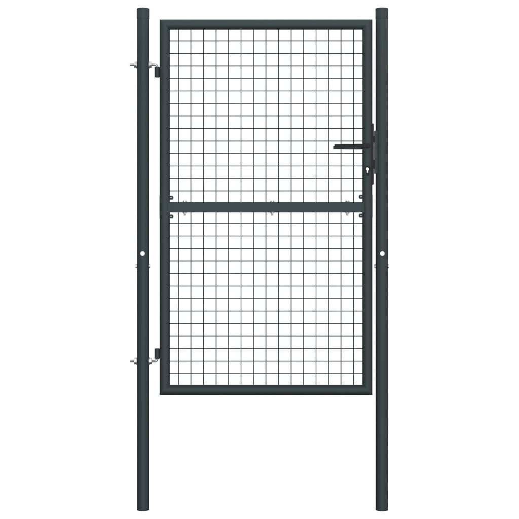 vidaXL Puerta de Malla de Jardín de Valla Acero Galvanizado Gris Dimensiones 100 x 125 cm,  100 x 175 cm,  100 x 200 cm y mas