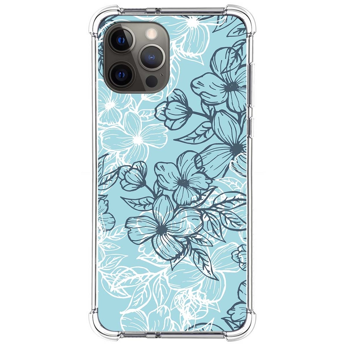 Funda Silicona Antigolpes para Iphone 12 Pro Max (6.7) diseño Flores 03 Dibujos