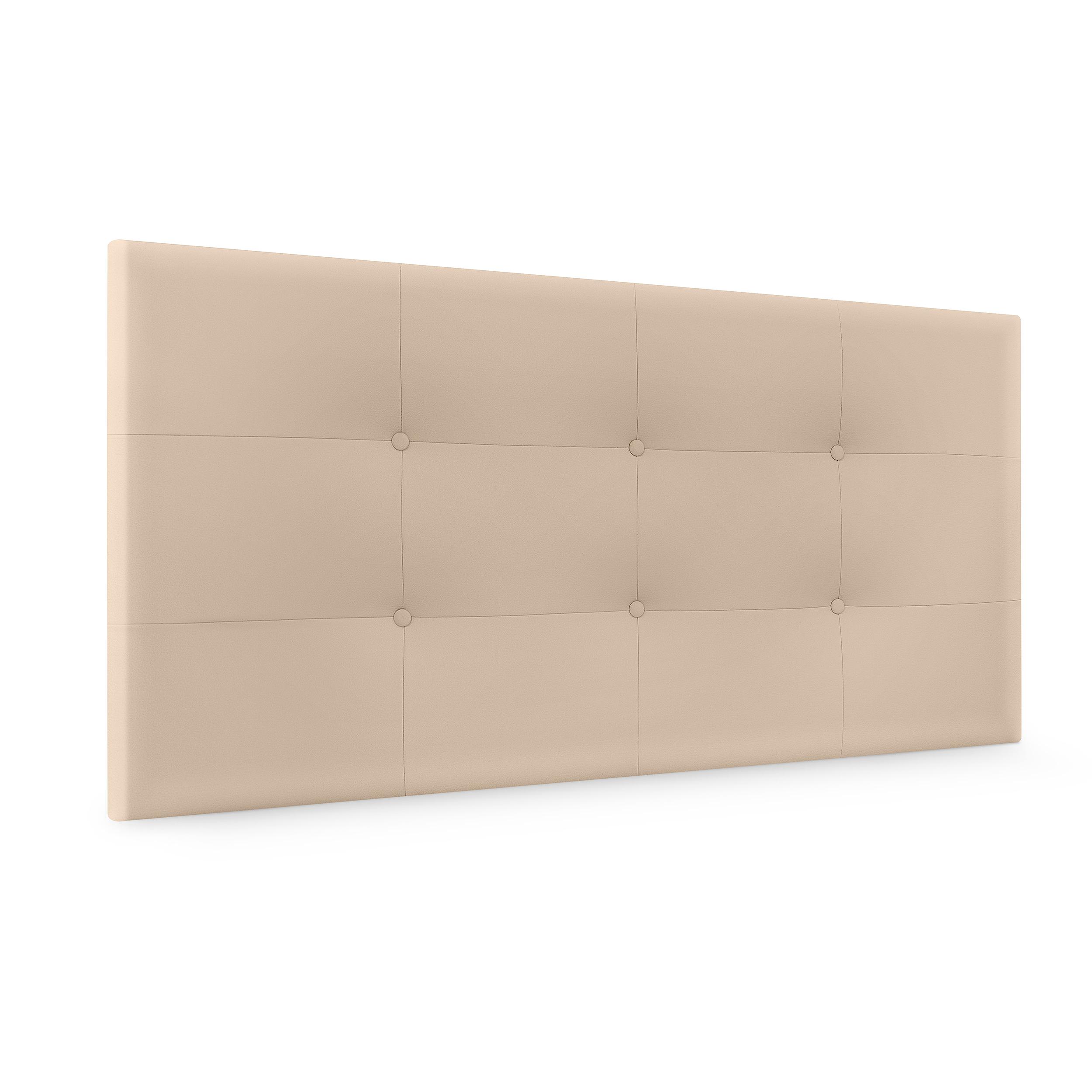 DHOME Cabecero Capitone Tapizado Polipiel o Tela Acualine con 8cm de Grosor Cabezales de Cama Acolchado Capitoné Cabeceros de Cama (Beige Polipiel)