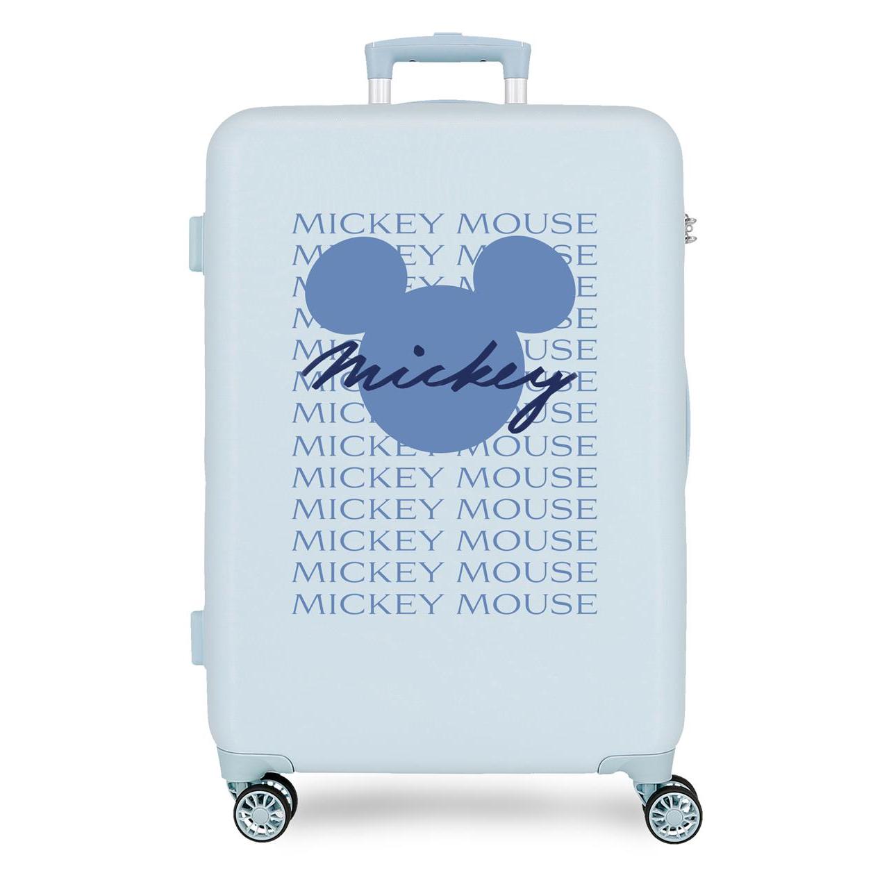 Maleta mediana Disney Mickey Have a good time ABS con capacidad de 62,79L Azul claro