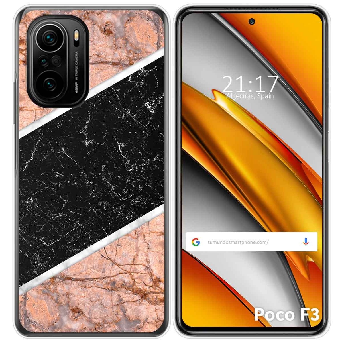 Tumundosmartphone Funda Gel Tpu para Xiaomi POCO F3 5G / Mi 11i 5G diseño Mármol 07 Dibujos