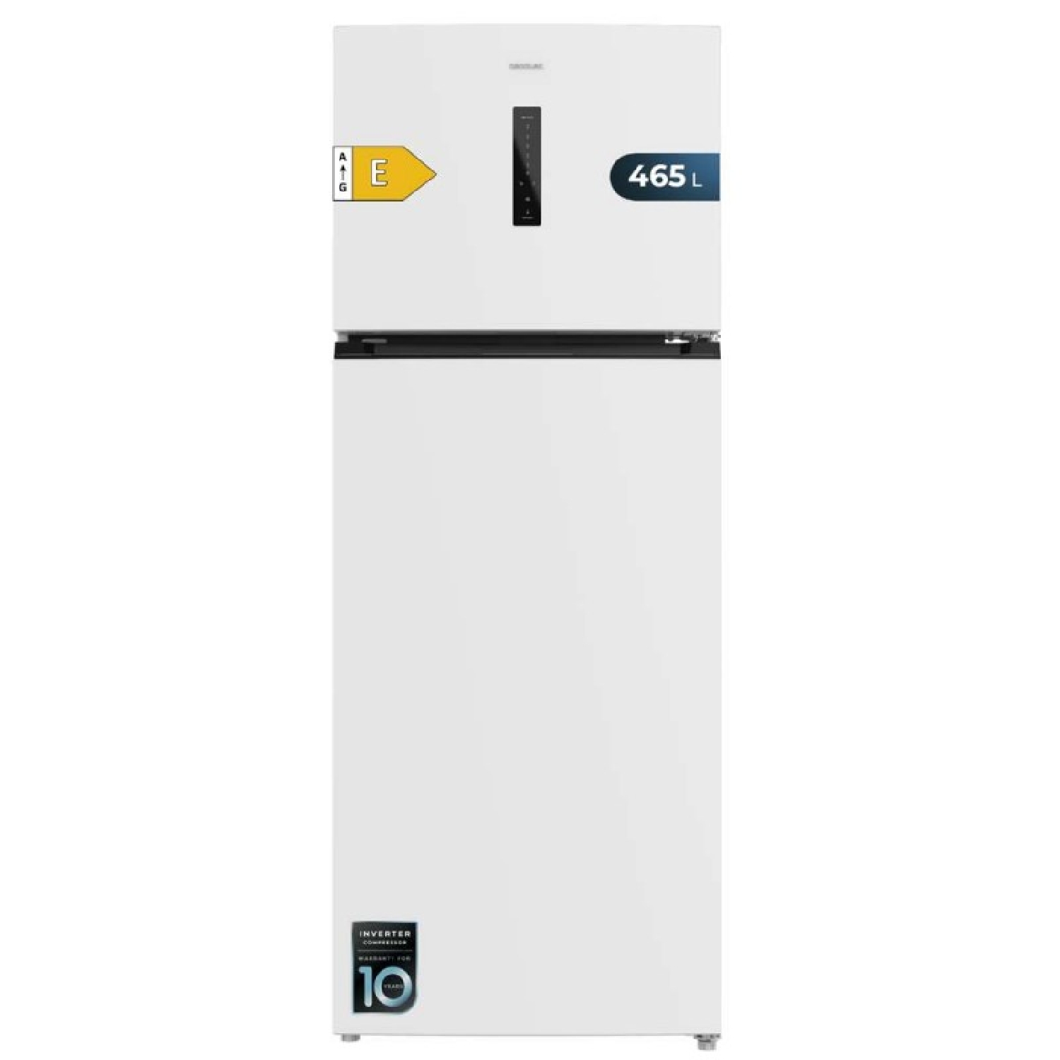 Cecotec Frigorífico Combi No Frost Bolero CoolMarket 2D 465 NF White E. Frigorífico blanco de 2 puertas, 465L, Motor Inverter