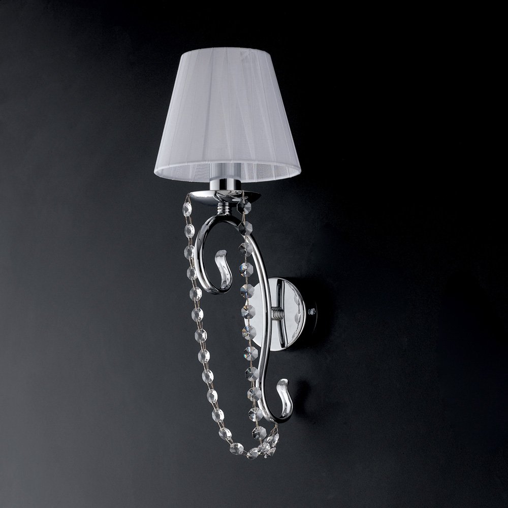Shabby Chic Magda Crystal Applique 1 Luz E14 con Pantalla