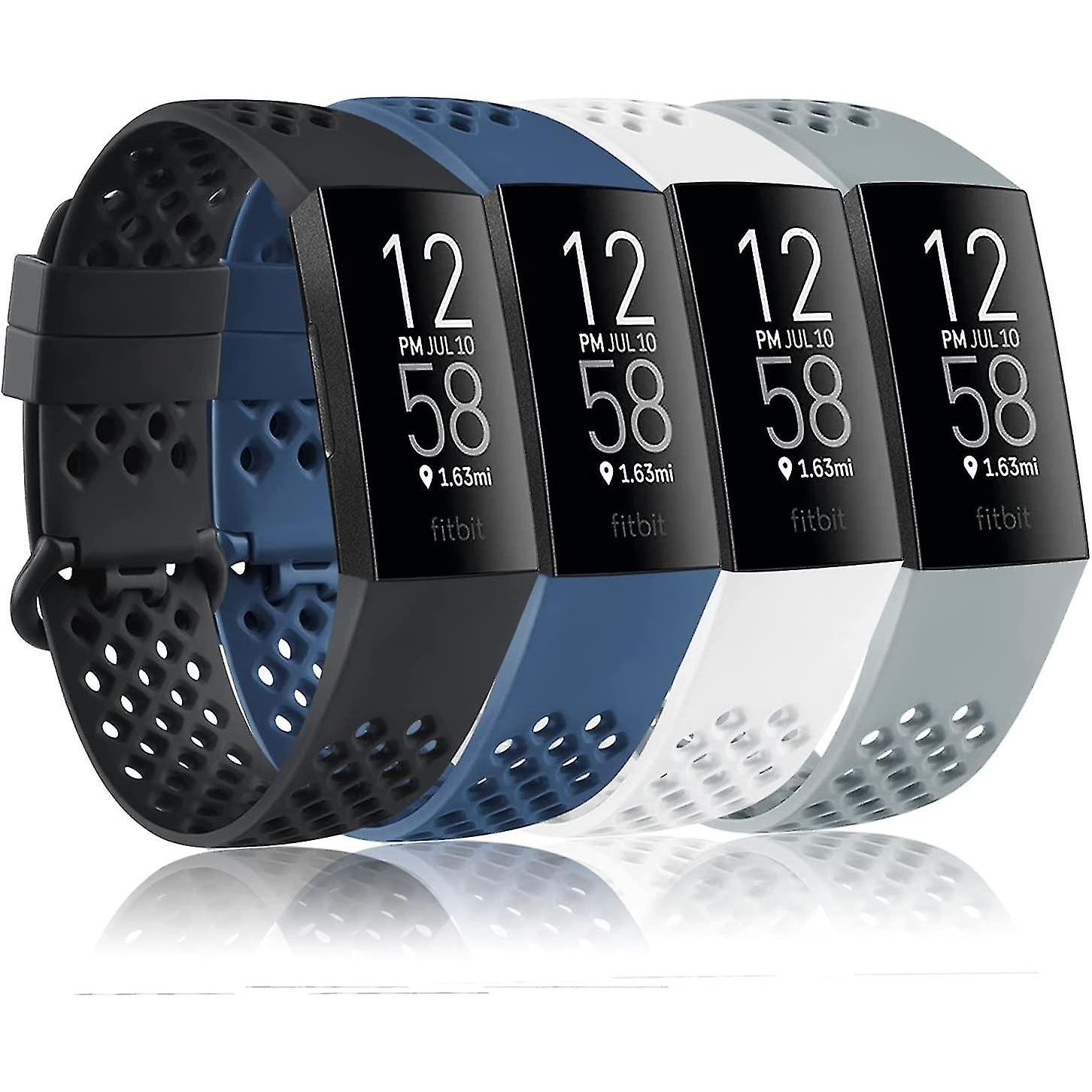 Correa de silicona compatible con Fitbit Charge 4 y Fitbit Charge 3, paquete de 4
