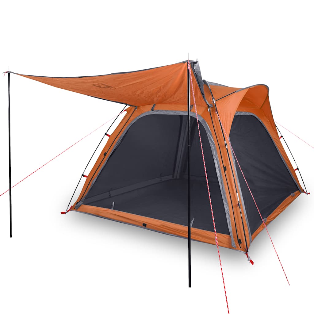 vidaXL Tienda campaña 4 pers impermeable apertura rápida gris naranja