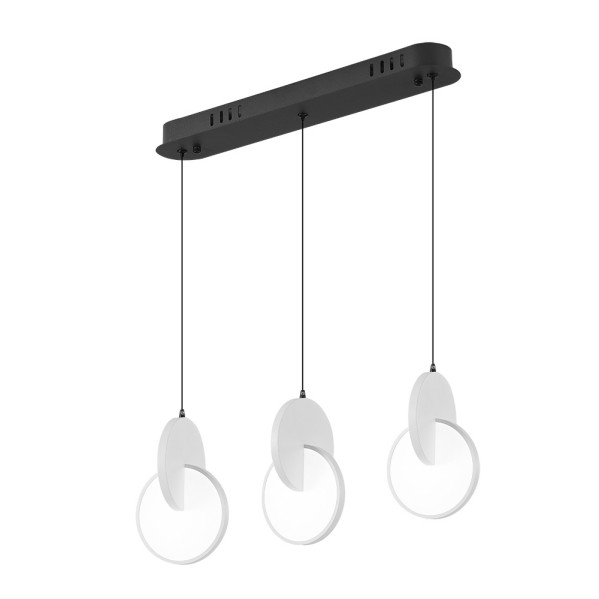 Regleta colgante carlota 3l negro/blanco 51w 6500k 7140lm regx54x18cm