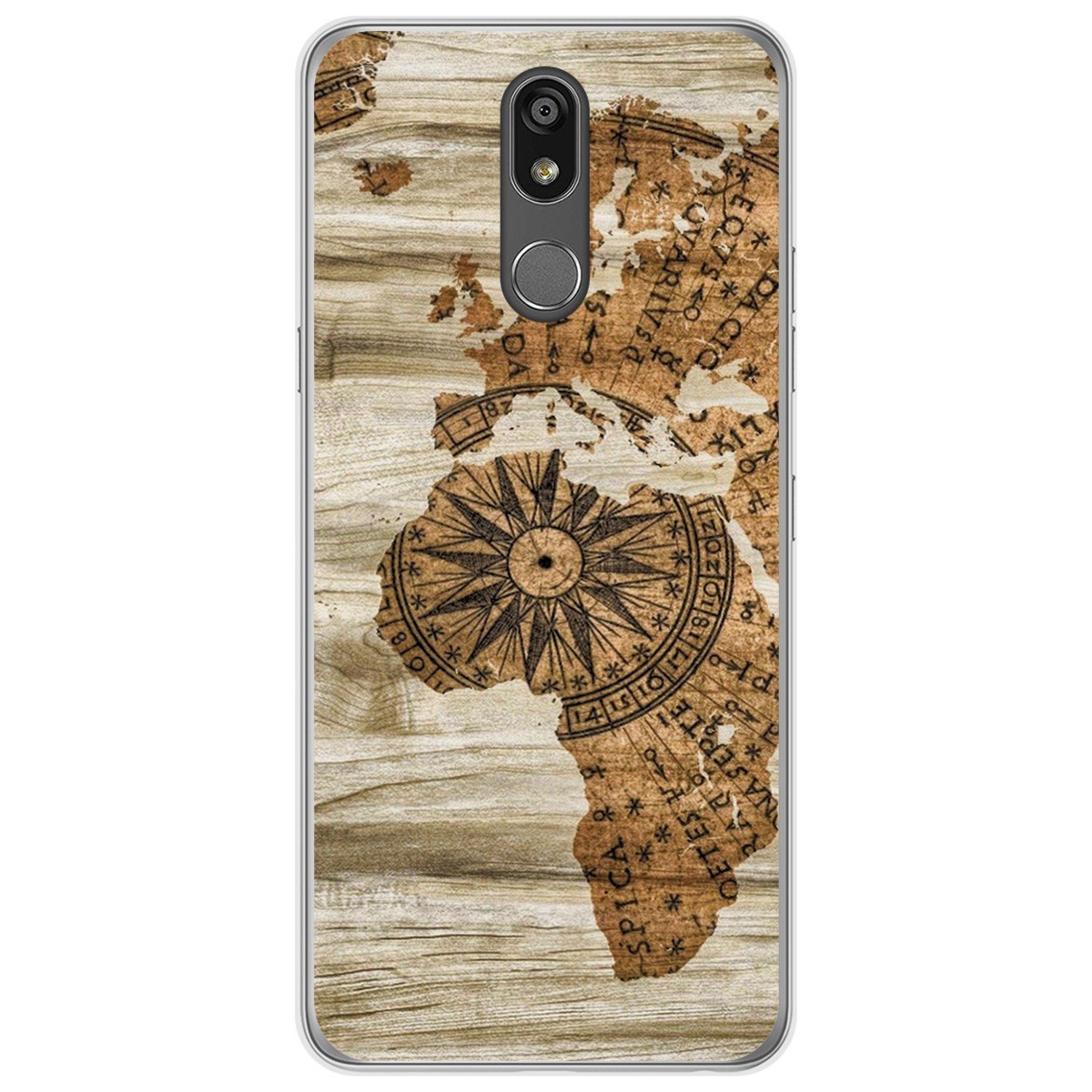 Tumundosmartphone Funda Gel Tpu para Lg K40 diseño Madera 07 Dibujos