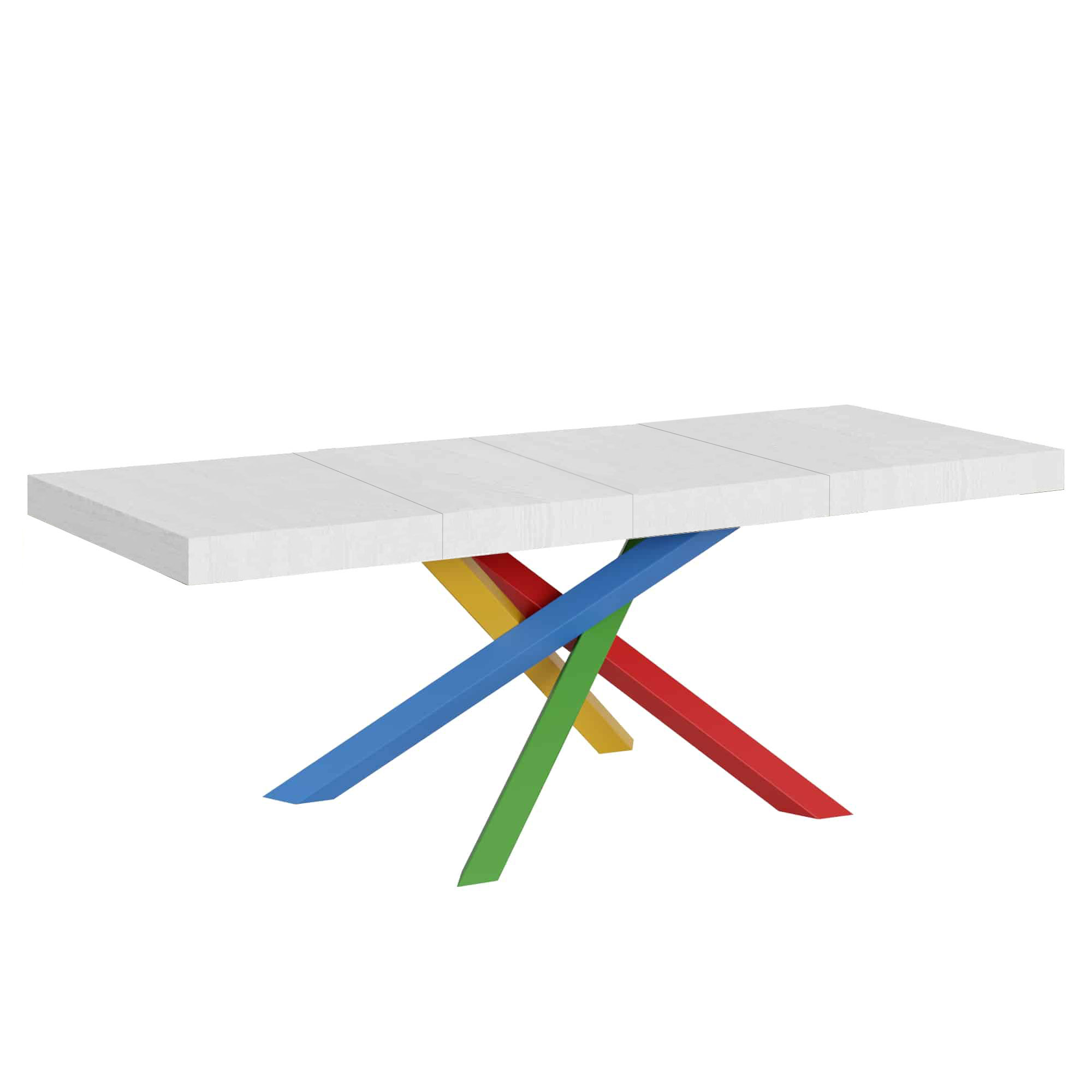 Mesa extensible 90x160/264 cm Volantis Premium Estructura Fresno Blanco 4/B - Itamoby