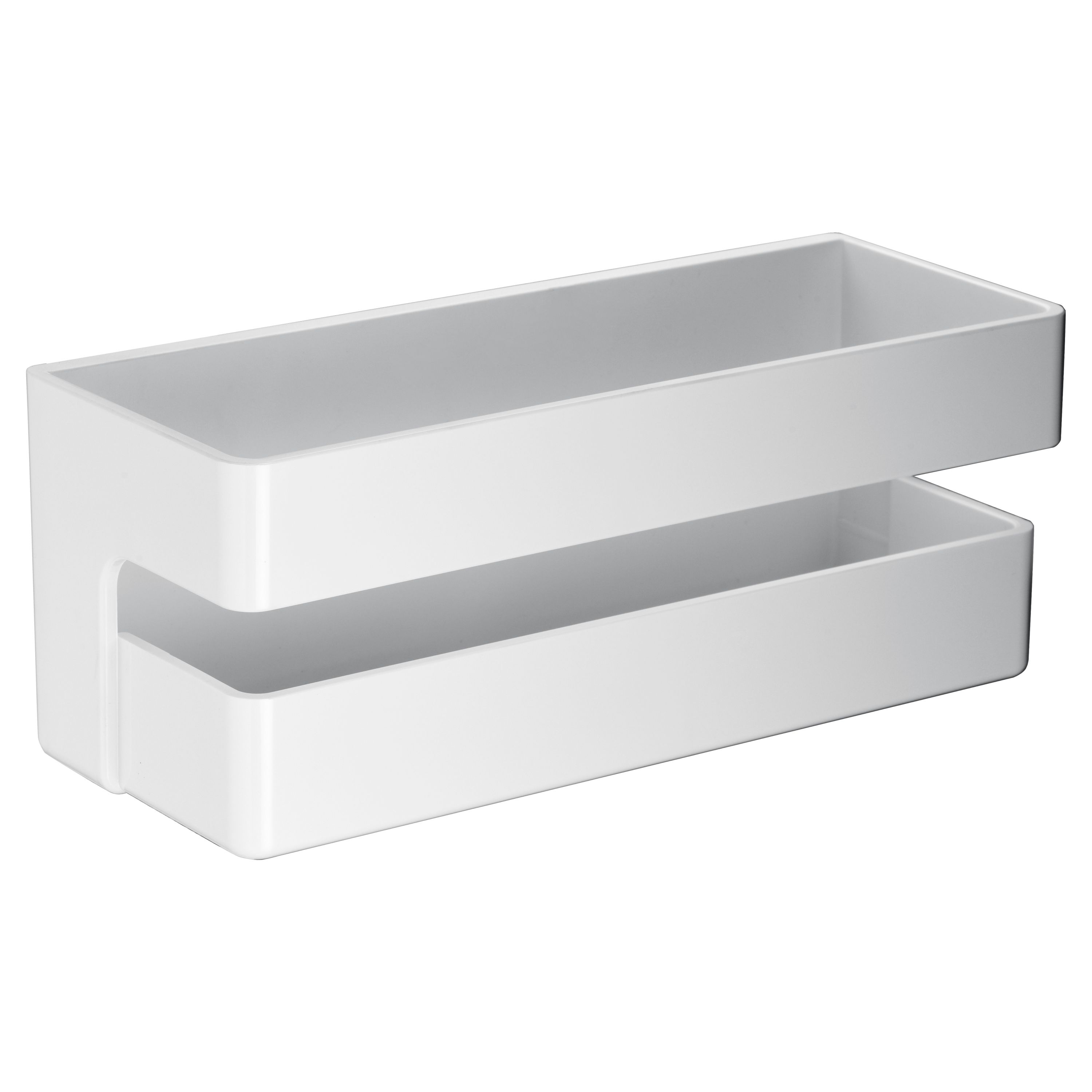 IMEX porta jabón frontal en PVC acabado blanco opaco resistente al agua para bano y cocina modelo Imex-ABL006
