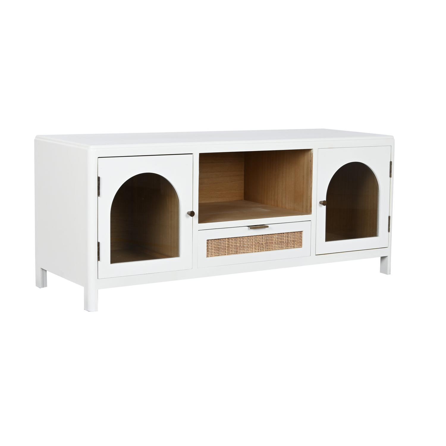 MUEBLE TV PAULOWNIA CRISTAL 120X40X50 BLANCO FIJALO MB210685