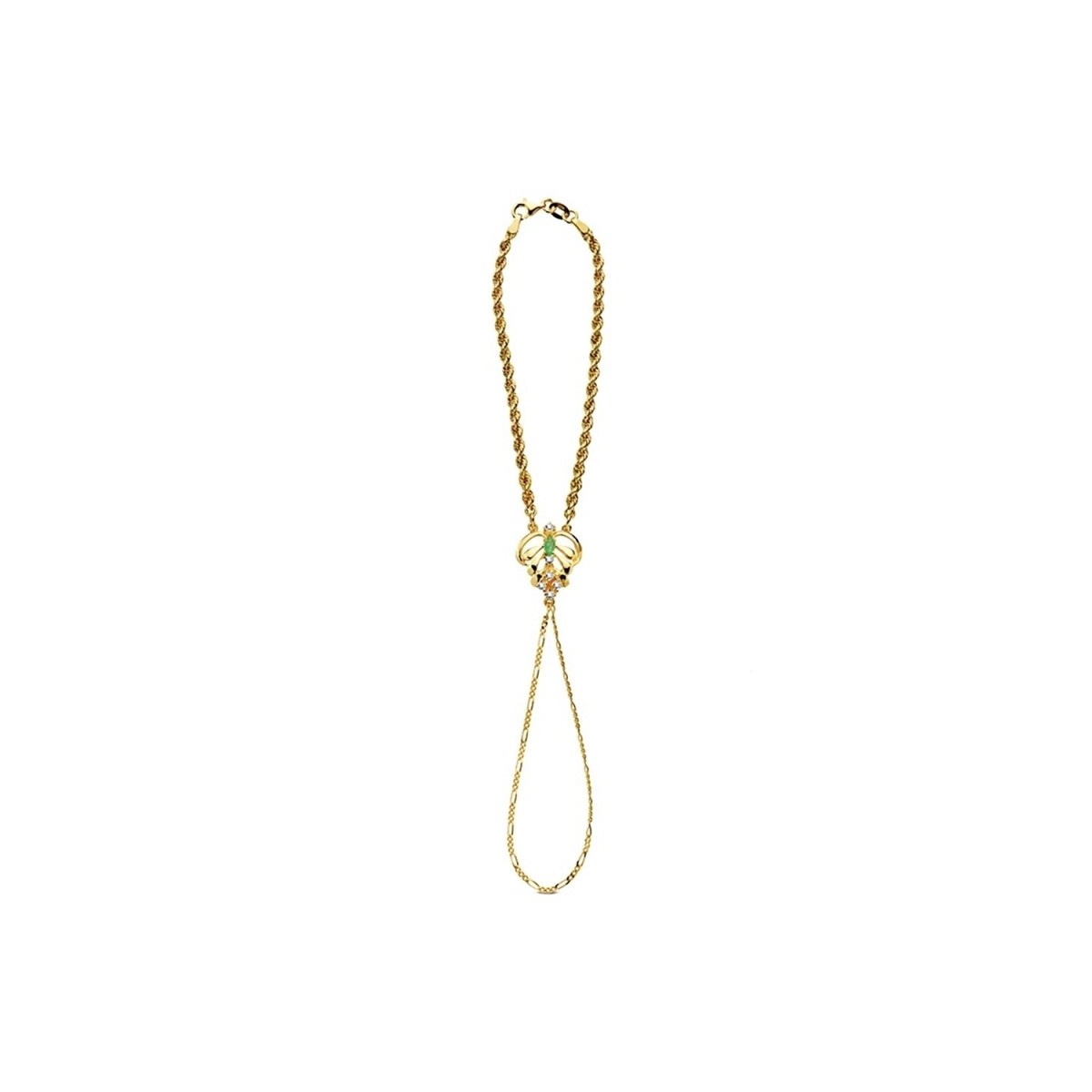 Pulsera oro 18k india piña y cordón 9,85gr.