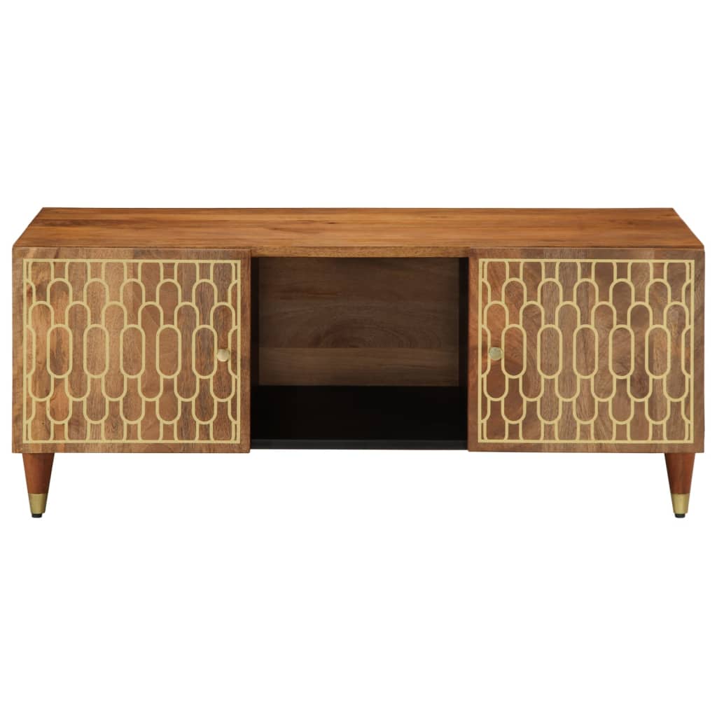 Vidaxl Mesa de Centro de Madera Maciza Mango 100x54x40 Cm Marrón