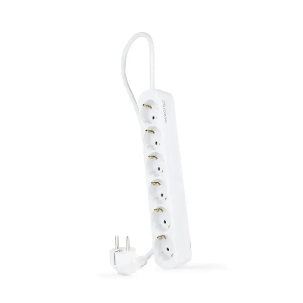 Nanocable Regleta de Enchufes con 6 Tomas Tipo F 1.4m Blanco